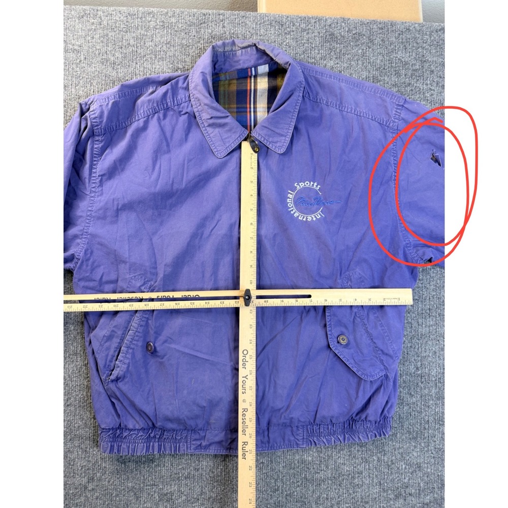 Vintage Nico-Boco Purple Bomber Jacket Mens 105 L Flannel Lined Y2K Streetwear - Picture 4 of 8